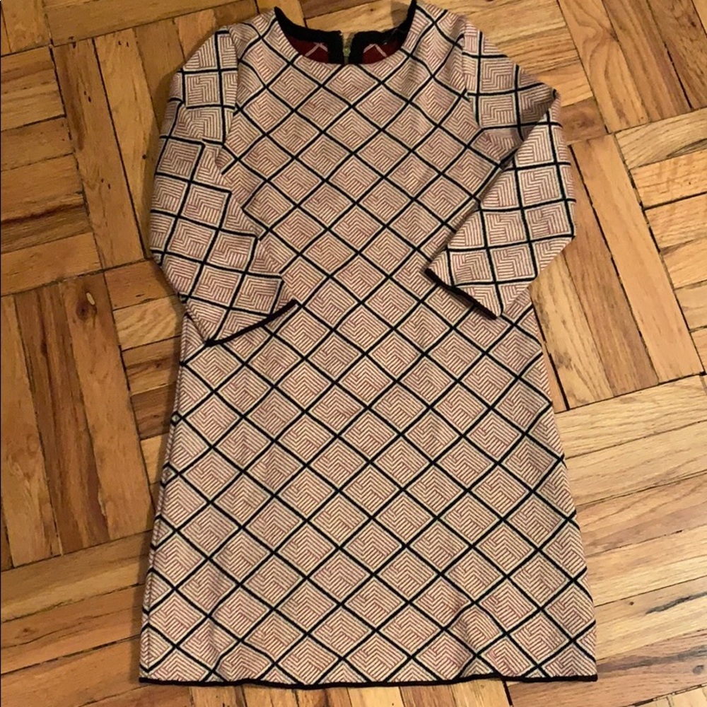 Zara wool geometric print dress